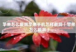 苹果怎么截屏苹果手机怎样截屏「苹果怎么截屏」