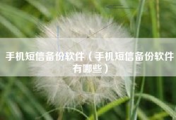 手机短信备份软件（手机短信备份软件有哪些）